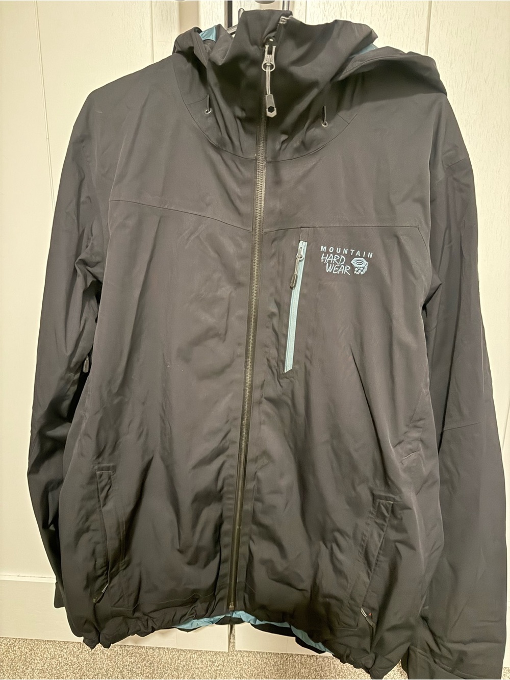 Mountain Hardwear Threshold Jacket Hooded Black & Blue Medium